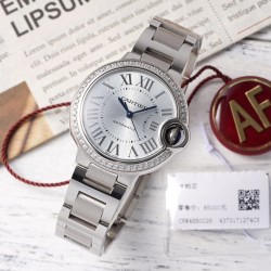 Cartier-Ballon Bleu De Cartier 33mm Dia SS/SS Light Blue Dial AF NH05