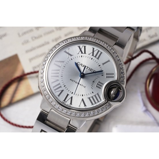 Cartier-Ballon Bleu De Cartier 33mm Dia SS/SS Light Blue Dial AF NH05