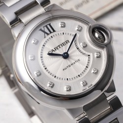 Cartier-Ballon Bleu De Cartier 33mm SS/SS White/Dia AF NH05