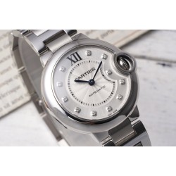 Cartier-Ballon Bleu De Cartier 33mm SS/SS White/Dia AF NH05