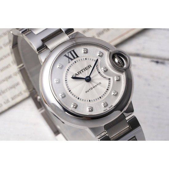 Cartier-Ballon Bleu De Cartier 33mm SS/SS White/Dia AF NH05