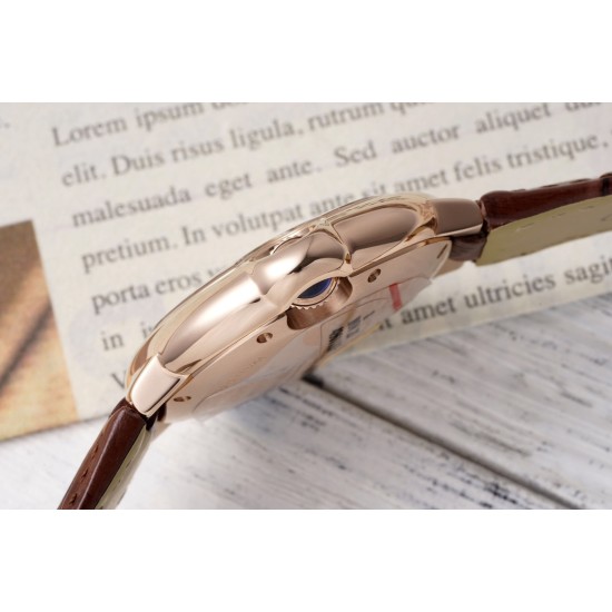 Cartier-Ballon Bleu De Cartier 33mm RG/LE White/Rmn AF NH05