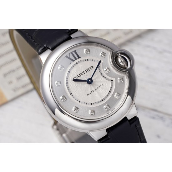 Cartier-Ballon Bleu De Cartier 33mm SS/LE White/Dia AF NH05