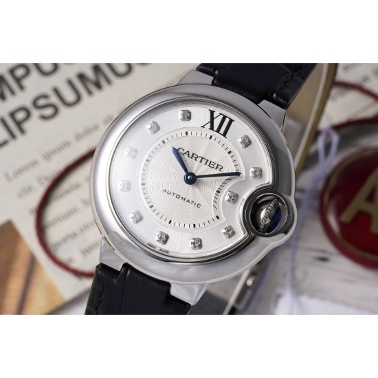 Cartier-Ballon Bleu De Cartier 33mm SS/LE White/Dia AF NH05