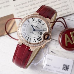 Cartier-Ballon Bleu De Cartier 33mm Dia RG/LE White/Rmn AF NH05