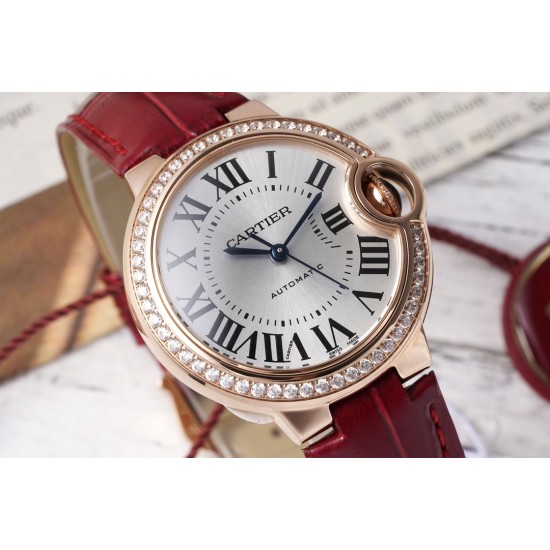 Cartier-Ballon Bleu De Cartier 33mm Dia RG/LE White/Rmn AF NH05