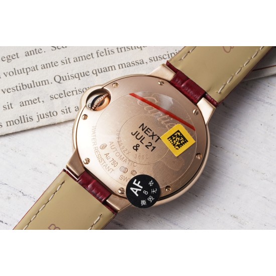 Cartier-Ballon Bleu De Cartier 33mm Dia RG/LE White/Rmn AF NH05