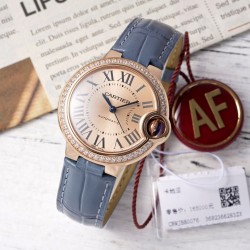 Cartier-Ballon Bleu De Cartier 33mm Dia RG/LE Gold/Rmn AF NH05