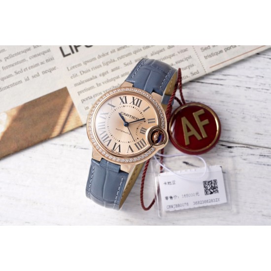 Cartier-Ballon Bleu De Cartier 33mm Dia RG/LE Gold/Rmn AF NH05