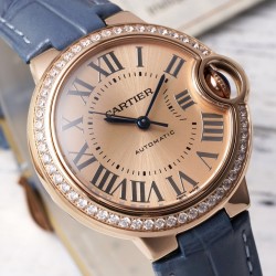 Cartier-Ballon Bleu De Cartier 33mm Dia RG/LE Gold/Rmn AF NH05