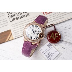 Cartier-Ballon Bleu De Cartier 33mm Dia RG/LE White Textured Dial AF NH05