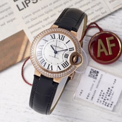 Cartier-Ballon Bleu De Cartier 33mm Dia RG/LE White/Rmn AF NH05