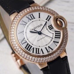 Cartier-Ballon Bleu De Cartier 33mm Dia RG/LE White/Rmn AF NH05