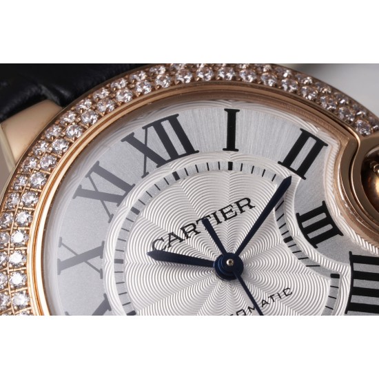 Cartier-Ballon Bleu De Cartier 33mm Dia RG/LE White/Rmn AF NH05