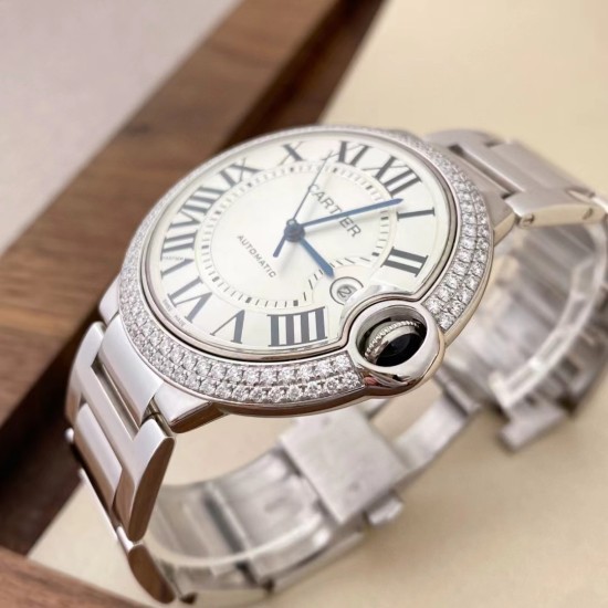 Cartier-Ballon Bleu De Cartier 42mm Dia SS/SS White Dial AF A2824