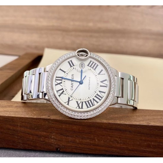 Cartier-Ballon Bleu De Cartier 42mm Dia SS/SS White Dial AF A2824
