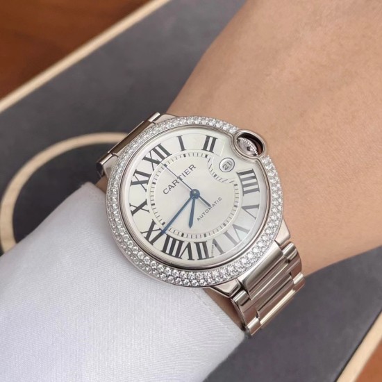 Cartier-Ballon Bleu De Cartier 42mm Dia SS/SS White Dial AF A2824
