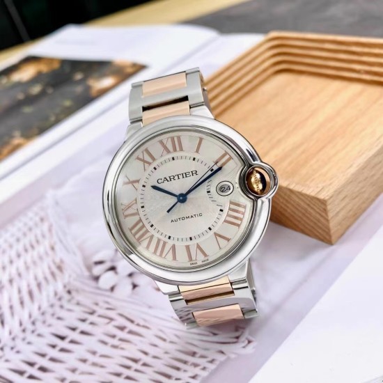 Cartier-Ballon Bleu De Cartier 42mm RG/SS White Dial AF A2824