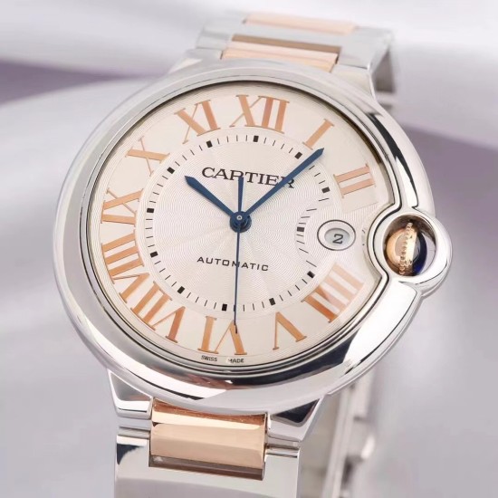Cartier-Ballon Bleu De Cartier 42mm RG/SS White Dial AF A2824