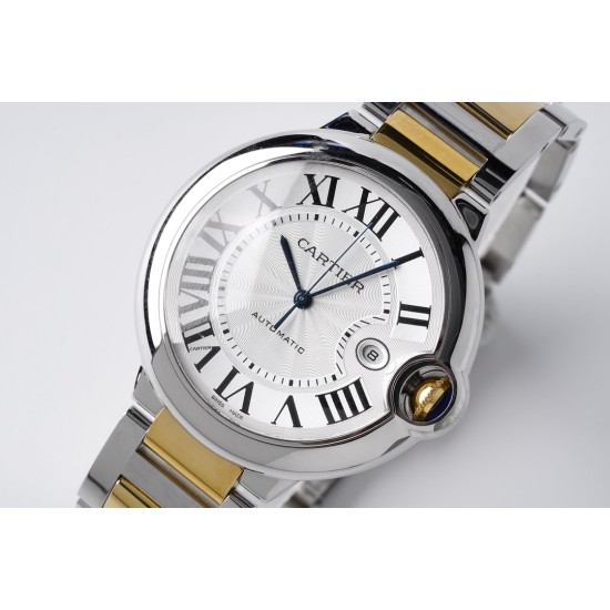 Cartier-Ballon Bleu De Cartier 42mm YG/SS White Dial AF A2824