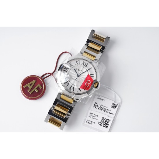 Cartier-Ballon Bleu De Cartier 42mm YG/SS White Dial AF A2824