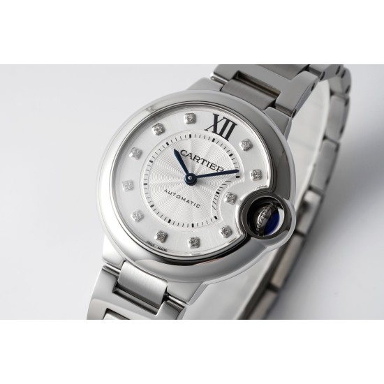 Cartier-Ballon Bleu De Cartier 33mm SS/SS White/Dia AF NH05