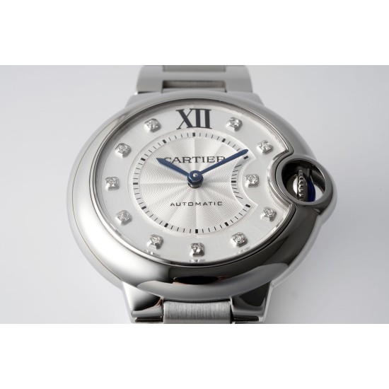 Cartier-Ballon Bleu De Cartier 33mm SS/SS White/Dia AF NH05