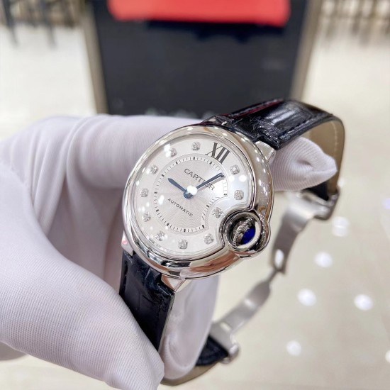 Cartier-Ballon Bleu De Cartier 33mm SS/LE White/Dia AF NH05