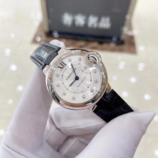 Cartier-Ballon Bleu De Cartier 33mm SS/LE White/Dia AF NH05