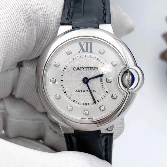Cartier-Ballon Bleu De Cartier 33mm SS/LE White/Dia AF NH05