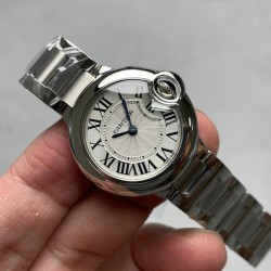 Cartier-Ballon Bleu Ladies 28mm SS/SS White Dial V6F Qtz
