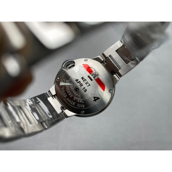 Cartier-Ballon Bleu Ladies 28mm SS/SS White Dial V6F Qtz