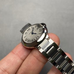 Cartier-Ballon Bleu Ladies 28mm SS/SS White Dial V6F Qtz
