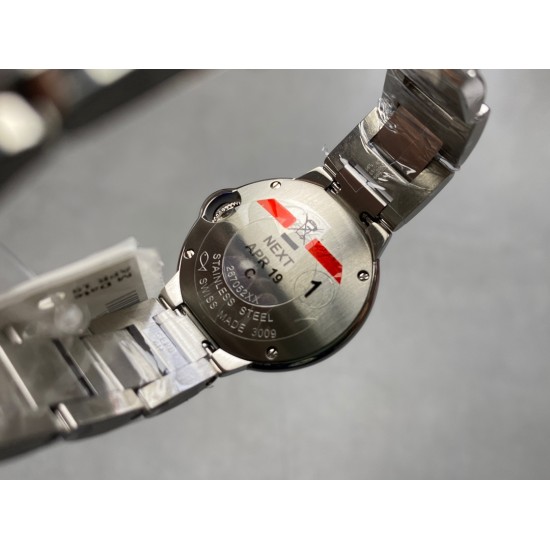 Cartier-Ballon Bleu Ladies 28mm SS/SS White Dial V6F Qtz