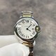 Cartier-Ballon Bleu De Cartier 28mm YG/SS White Dial V6F Quartz