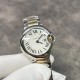 Cartier-Ballon Bleu De Cartier 28mm YG/SS White Dial V6F Quartz
