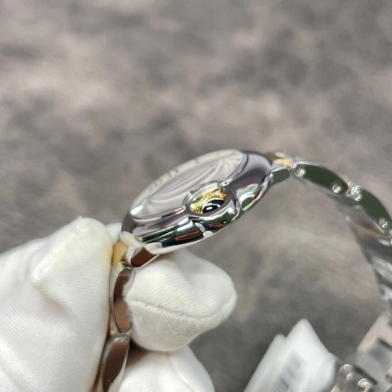 Cartier-Ballon Bleu De Cartier 28mm YG/SS White Dial V6F Quartz