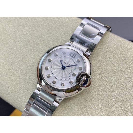Cartier – Balon Bleu De Cartier V6F White 28mm Ladies Swiss Quartz