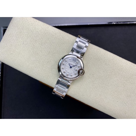 Cartier – Balon Bleu De Cartier V6F White 28mm Ladies Swiss Quartz