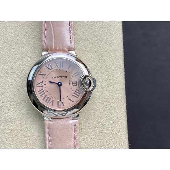 Cartier-Ballon Bleu Ladies 28mm SS/LE Pink Dial V6F Qtz