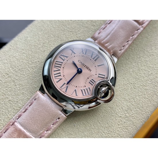 Cartier-Ballon Bleu Ladies 28mm SS/LE Pink Dial V6F Qtz