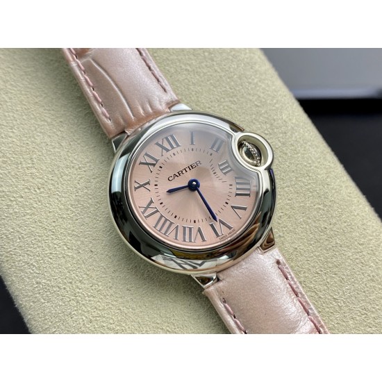 Cartier-Ballon Bleu Ladies 28mm SS/LE Pink Dial V6F Qtz