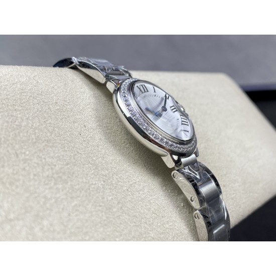 Cartier-Ballon Bleu Ladies 28mm SS/SS White Dial 3KF Qtz