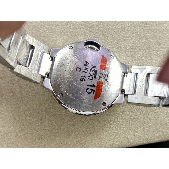 Cartier-Ballon Bleu Ladies 28mm SS/SS White Dial 3KF Qtz