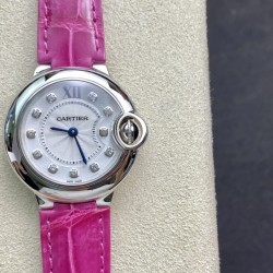 Cartier-Ballon Bleu De Cartier 28mm SS/LE White/Dia V6F NH05