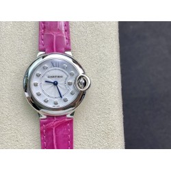 Cartier-Ballon Bleu De Cartier 28mm SS/LE White/Dia V6F NH05