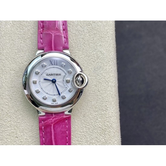 Cartier-Ballon Bleu De Cartier 28mm SS/LE White/Dia V6F NH05