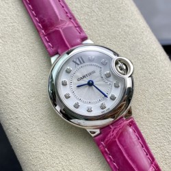 Cartier-Ballon Bleu De Cartier 28mm SS/LE White/Dia V6F NH05