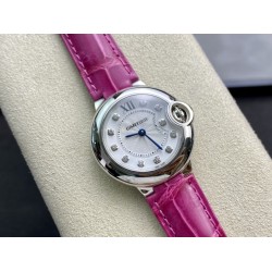 Cartier-Ballon Bleu De Cartier 28mm SS/LE White/Dia V6F NH05