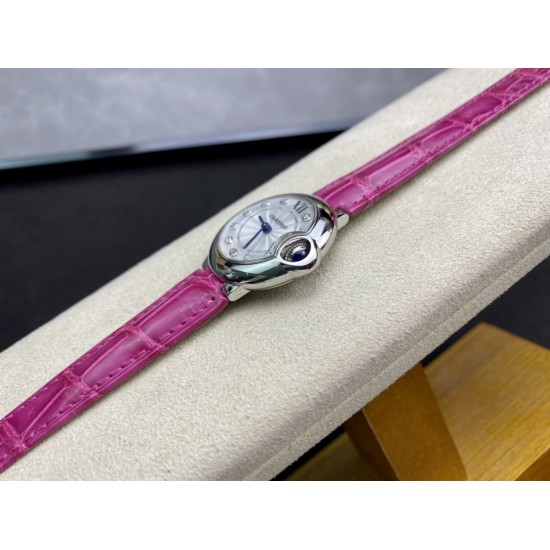 Cartier-Ballon Bleu De Cartier 28mm SS/LE White/Dia V6F NH05